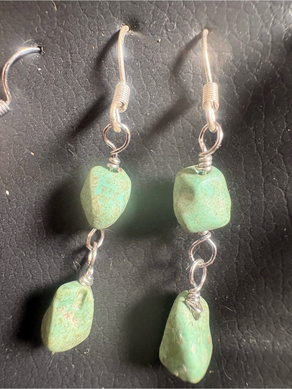 Handmade Dry Creek Turquoise Stone Dangle Earrings